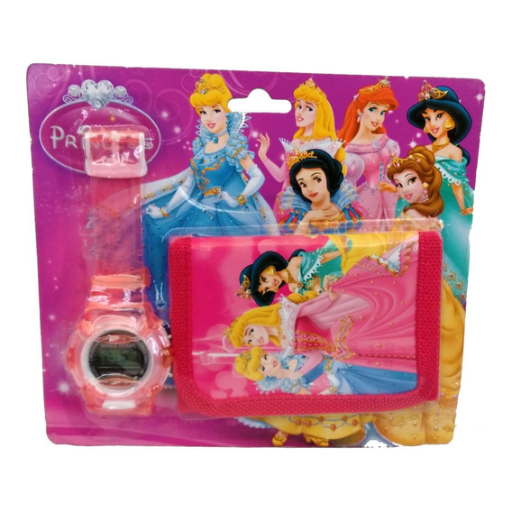 Combo Billetera Y Reloj De Princesas Disney