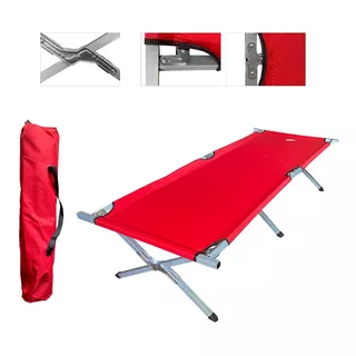 Catre Cama Plegable Aluminio Exterior Tela Reforzada + Funda