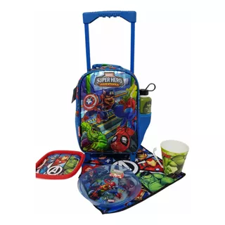 Mochila Cresko Original + Set Merienda! Spiderman, Avengers.