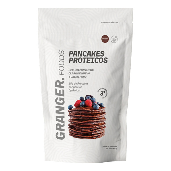 Pancakes Proteicos 450g Granger Avena Proteina Huevo 15g