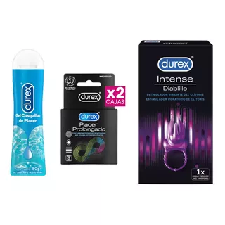 Durex Combo Preservativos Placer Prol.+ Anillo Vibrador+ Gel
