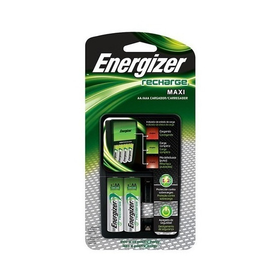 Combo 1 Cargador Energizer Maxi 2 Pilas Recargables AA