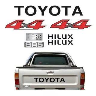 Kit Adesivos Para Toyota Hilux 4x4 Modelo Antiga Sr5 16935 Cor Preto