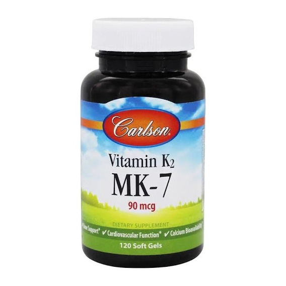 Carlson Labs Vitamina K2 Mk7 90 Mcg 120 Capsulas Blandas Sabor Sin Sabor