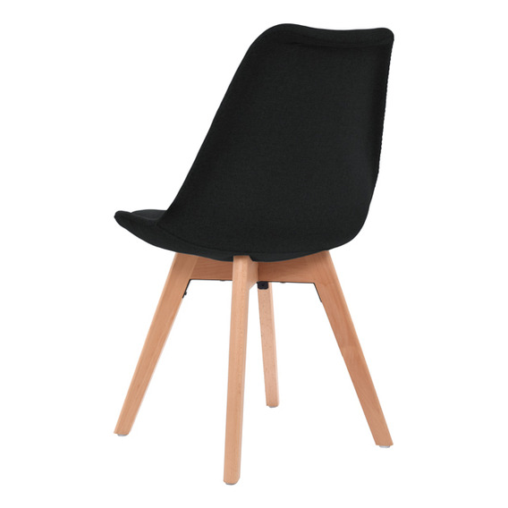 Silla Diseño Ghost Negra Estr. Madera Color de la estructura de la silla Marrón claro Color del asiento Negro