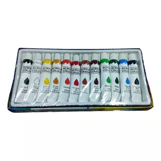 Pinturas Acrilicas Set 12 Colores De 12cc Ofimak