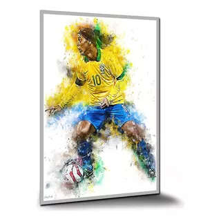 Pôster Idolo Craque Ronaldinho Gaúcho Pôsteres Placa A2 B