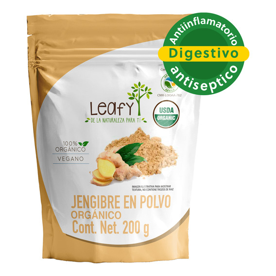 Jengibre Orgánico En Polvo 200g Leafy