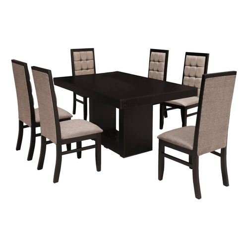 Comedor 6 Sillas Gema Chocolate Këssa Muebles