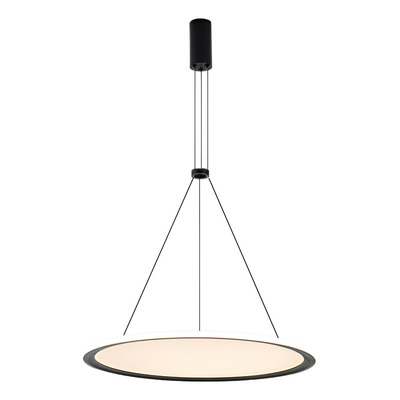 Colgante Led Moderno Regulable H80 Negro Control Remoto Tz