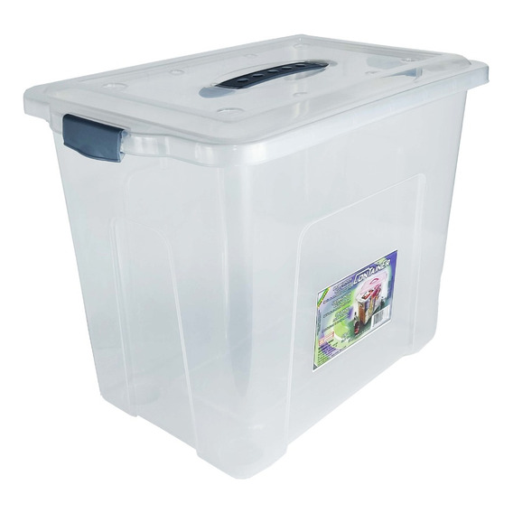 Caja Organizadora Transparente Manija 23,5 Lts Canasto Bz3