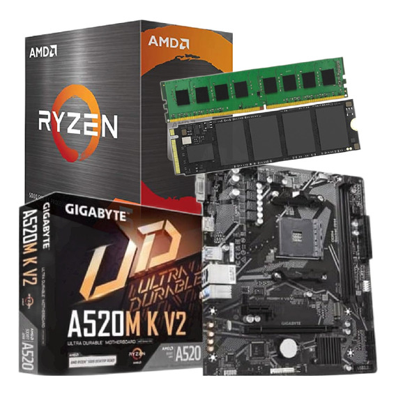 Combo Actualizacion Pc Amd 4600g + Mother + 8 Gb + Nvme 240