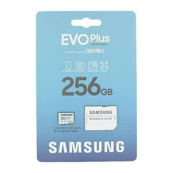 Tarjeta De Memoria Microsd Evo Plus 256gb 130mb/s 4k Sdxc