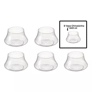 6 Vasos Chinês Pequeno Mini 640 Ml Vidro Lembrancinha Enfeit