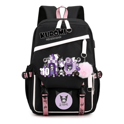 Mochila Escolar Kuromi Melody Peripheral De Gran Capacidad 3 Color 2023 White 10th Anniversary