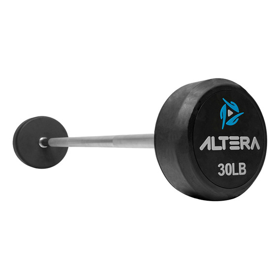 Barra Recta Peso Integrado Gym Crossfit 30lbs Fijo Color Negro