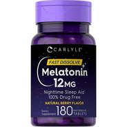 Melatonina 180 Tabletas Berry 12mg Maxima Potencia 