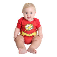 Fantasia Body Para Bebê The Flash, 100% Algodão, Oficial