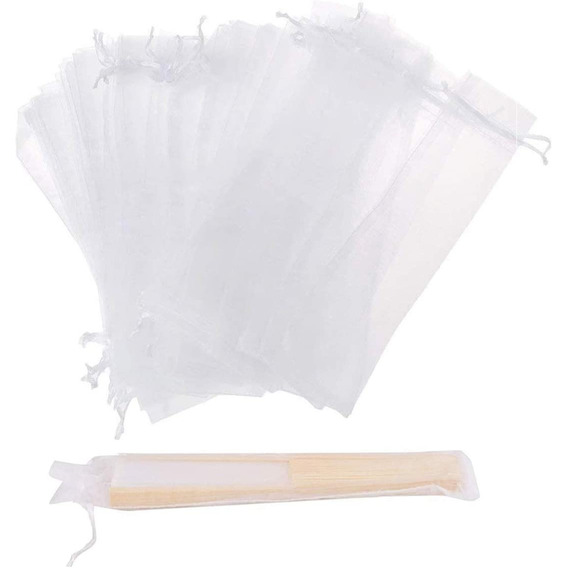 Bolsas De Organza Para Abanicos 7 X 28 Cm 50 Pz