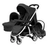 Cochecito Carestino London Negro + Huevito + Accesorios Color del chasis Plateado