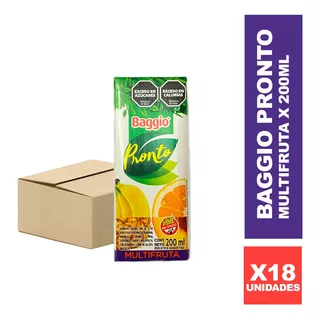 Baggio Pronto Pack 18 Jugo Sabor Multifruta Libre Gluten Sin Tacc