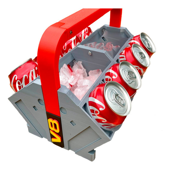 Hielera Porta Latas De Cerveza, Bloque De Motor V8 Piston