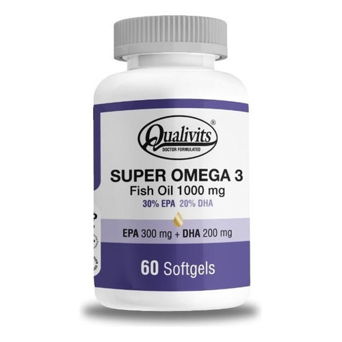 Super Omega 3 Fish Oil 1000mg Qualivits  60 Cápsulas