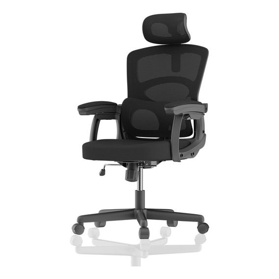 Silla de escritorio Lenoble 1038 gamer ergonómica  negra con tapizado de mesh