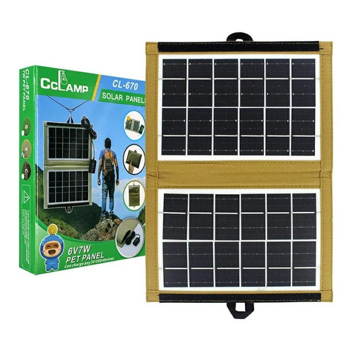 Panel Solar Portátil Para Bolso Con Usb Para Carga 6v 7w