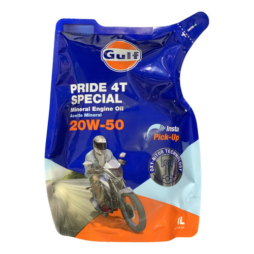 Lubricante Gulf Pride Moto 4t Special 20w50 Mineral 1l Bote
