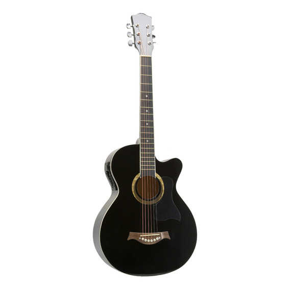 Guitarra Electroacústica Femmto Criolla AG003 para diestros negra arce brillante con ecualizador activo