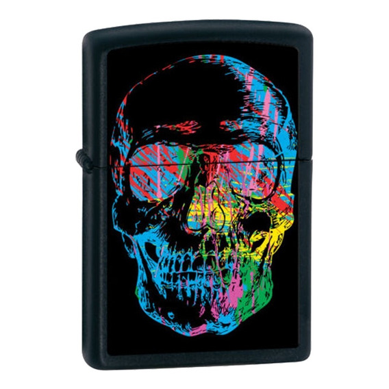 Encendedor Zippo Diseño Calavera Acabado Negro Matte # 28042