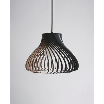 Lampara Colgante 1 Luz Maga Negro Madera Deco Apto E27 Ln