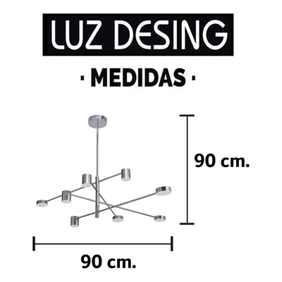 Colgante 8 Luces Roxi Led 70w Deco Diseño Moderno Mg