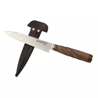 Cuchillo Artesanal Cabo Madera Hoja Acero Inoxidable 14 Cm