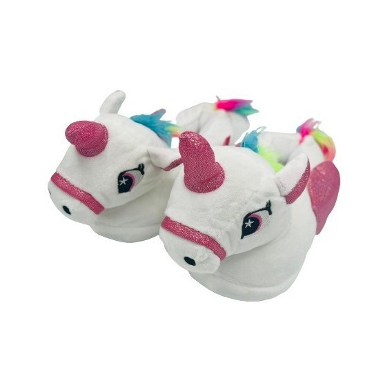 Pantuflas Unicornio Infantil 28 Al 33 Niñas Blanca