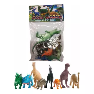 Kit 12 Dinossauros Jurassic Brinquedo De Borracha Miniatura