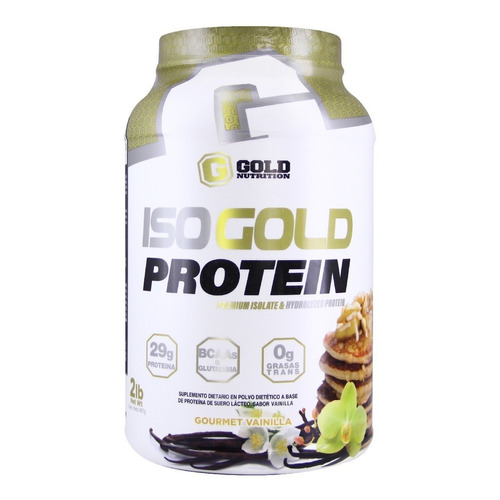 Iso Gold Protein 2lb Isolatada Hidrolizada Gold Nutrition Sabor Vainilla gourmet