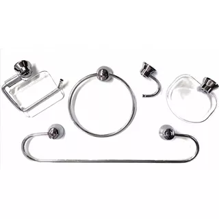 Kit Accesorio Para Baño Set De 5 Piezas Cromo