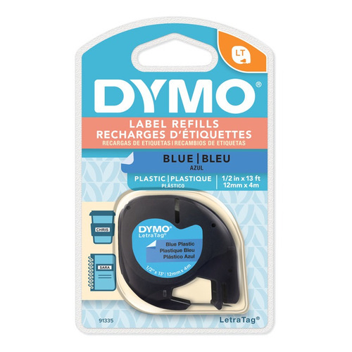 Etiqueta Plastica Dymo Azul 12mmx4m