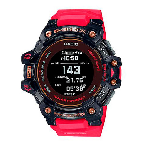 Reloj Casio Gbd-h1000-4a1 G-shock Gps Frecuencia Cardiaca Color de la malla Rojo Color del bisel Negro Color del fondo Negro