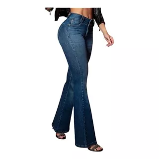 Calça Jeans Lycra Flare Pitbul Bojo Bumbum Barra Larga