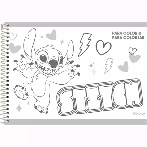 Foroni Escolar Infantil Crianças Stitch Cartografia e Desenho Espiral,  caderno de desenho, caderno para pintar, pintura, caderno infantil, caderno  desenho capa dura, black friday, volta as aulas 80 folhas branco 1 assuntos