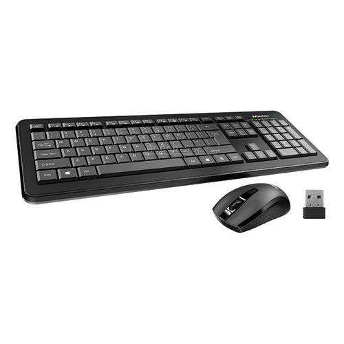 Kit de teclado y mouse inalámbrico Meetion C4120 Español Latinoamérica teclado black y mouse negro