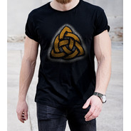 Camiseta Triquetra Viking Celta Simbolo Dark Camisa Promoção