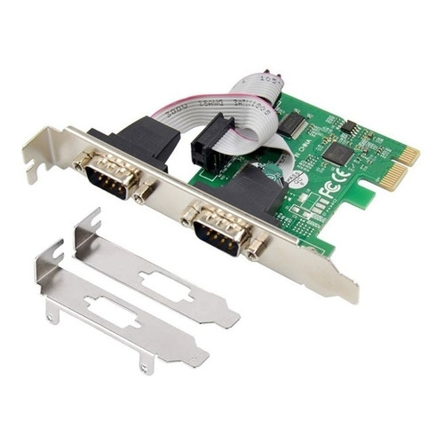 Placa PCIE a 2 puertos serie db9 MTS-PCIE2S99100 Amitosai serial con bracket low profile