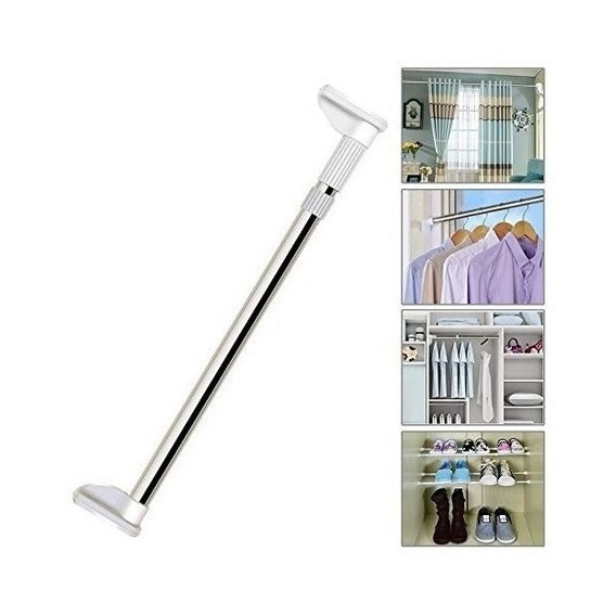 Tubo Barra Colgar Cortina Ropa Justable Extendible 