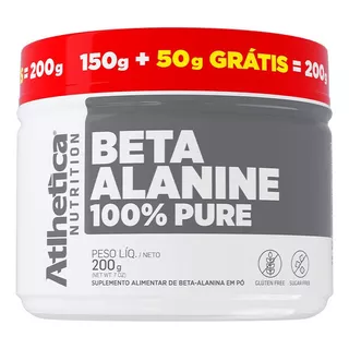 Beta Alanine 100% Pure 150g + 50g Gratis - Natural Beta Alan Sabor Sem Sabor