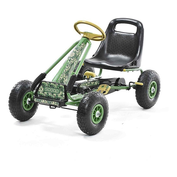 Coche De Pedales Go-kart Verde / Ruedas Goma / Envio Gratis