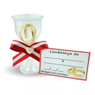 Lembrancinha Casamento Tacinha Com Aliancinhas - Kit Com 30